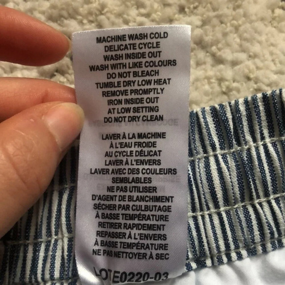 Originals Nicole Miller Boxer shorts, blue and white striped with  drawstring - Picture 7 of 9